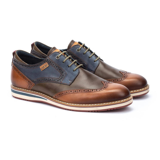 Pikolinos Men's Avila Two tone lace-up shoes Brandy