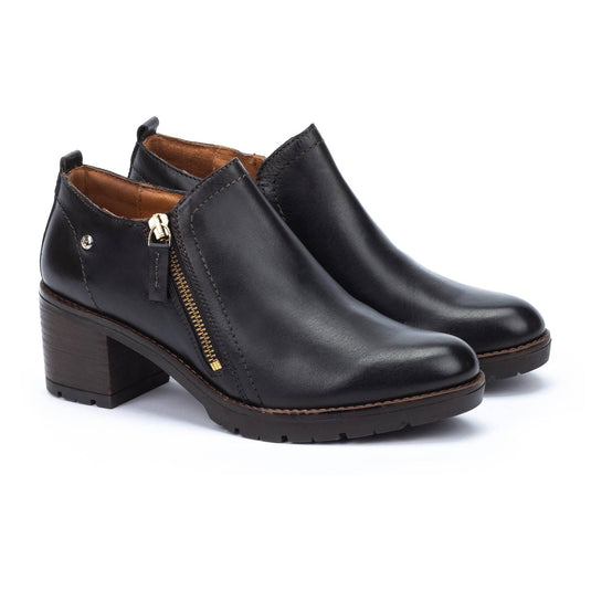 Pikolinos Women's Llanes Black Booties With Mid Heel