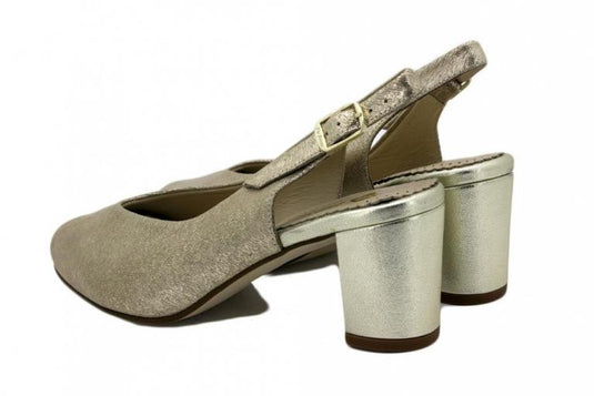 Piesanto Women's 230230 Slingback Dress Shoe Platinum Metal Suede Piesanto Women's 230230 Slingback Dress Shoe Platinum Metal Suede