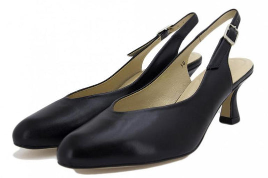 Piesanto Women's  230230 Slingback Kit Pump Black Leather