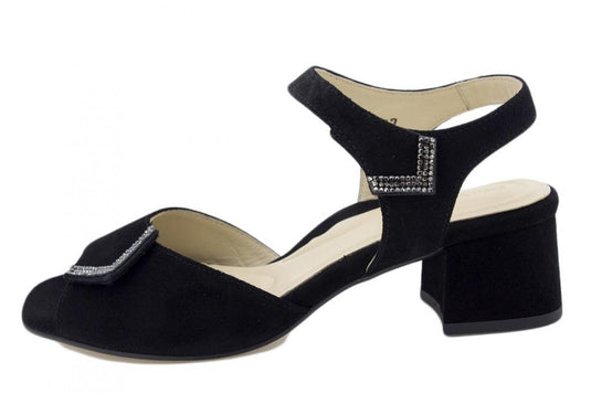 Piesanto Women's Dress Shoe Black Suede Heel Sandal-230288 Piesanto Women's Dress Shoe Black Suede Heel Sandal-230288