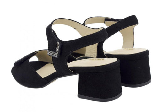 Piesanto Women's Dress Shoe Black Suede Heel Sandal-230288 Piesanto Women's Dress Shoe Black Suede Heel Sandal-230288
