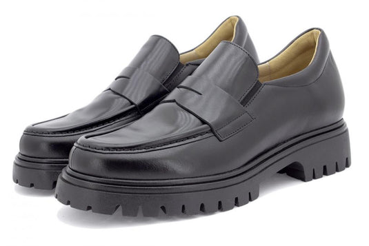 PieSanto Women's 245629 Moccasin Black Leather