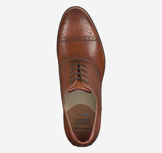 Johnston & Murphy Men's Conard Dress Cap Toe Tan Leather