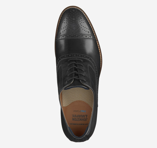 Johnston & Murphy Men's Conard Dress Cap Toe Black Leather