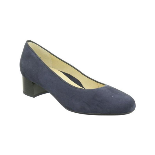 Ara Women's Vivian Block Heel Pump 35mm Blue Suede