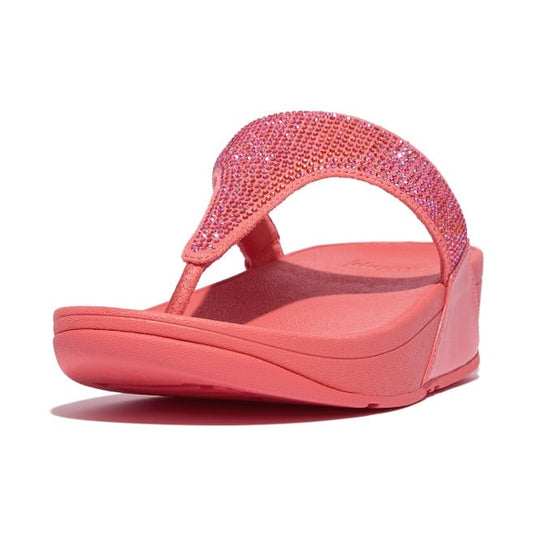 Fitflop Women's LULU Crystal Toe-Post Sandals Rosy Coral