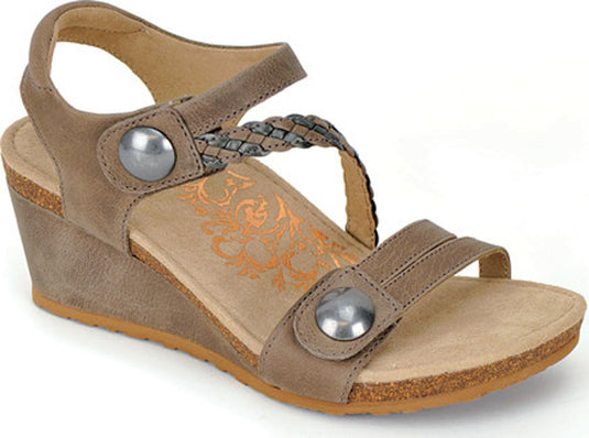 Aetrex Women's Naya Wedge Sandal Stone Aetrex Women's Naya Wedge Sandal Stone