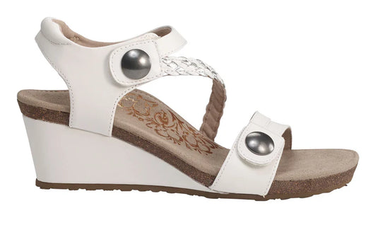 Aetrex Women's Naya Wedge Sandal White Aetrex Women's Naya Wedge Sandal White