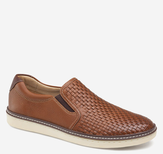 Johnston Murphy McGuffey Woven Slip-On Tan Johnston Murphy McGuffey Woven Slip-On Tan