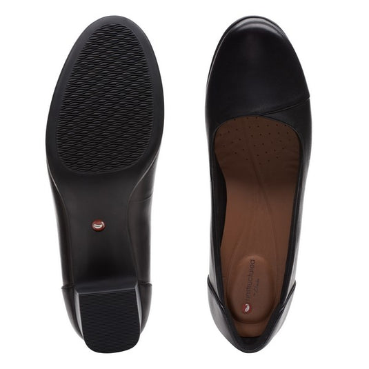 Clarks Women's Un Damson Step Black Leather Clarks Women's Un Damson Step Black Leather