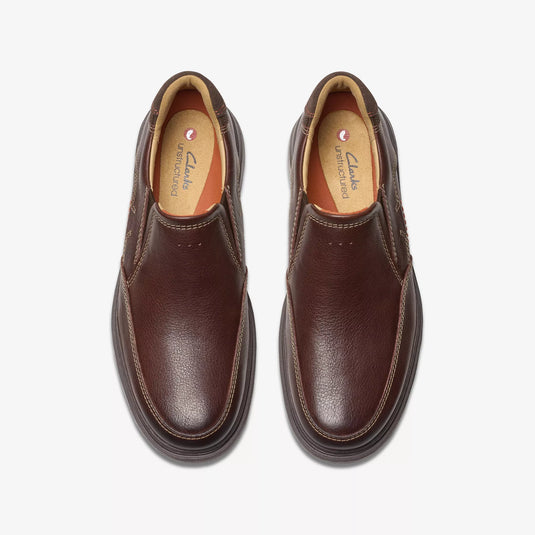 Clarks Men's Un Briley Step Slip on Mahogany Leather Clarks Men's Un Briley Step Slip on Mahogany Leather