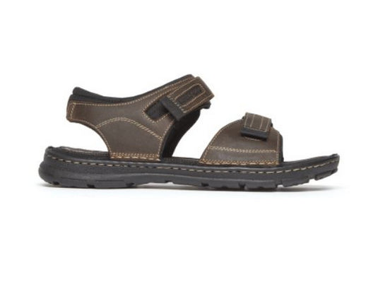 Rockport Men's Darwyn Quarter- Strap Sandal Brown Leather