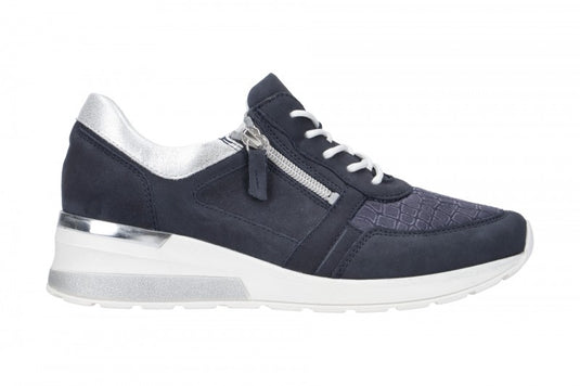 Waldlaufer Women's H-Clara Lace up Sneaker Marine Silver Waldlaufer Women's H-Clara Lace up Sneaker Marine Silver