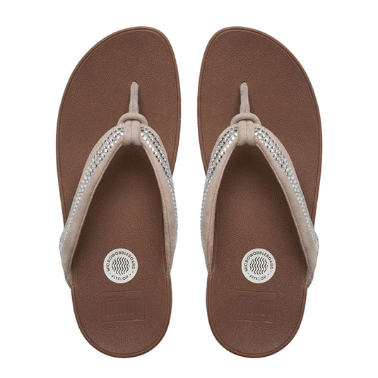 Fitflop Women's Crystal Swirl Flip Flop Nude