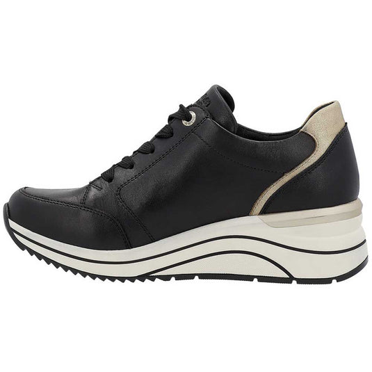 Remonte Women's by Rieker D0T03-01 Wedge Sneaker Black Remonte Women's by Rieker D0T03-01 Wedge Sneaker Black