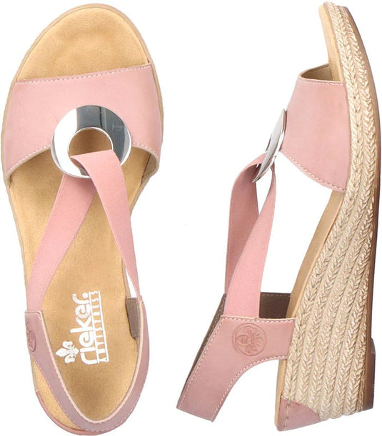 Rieker Women's Fanni H6 Sandals Darkrose Rieker Women's Fanni H6 Sandals Darkrose