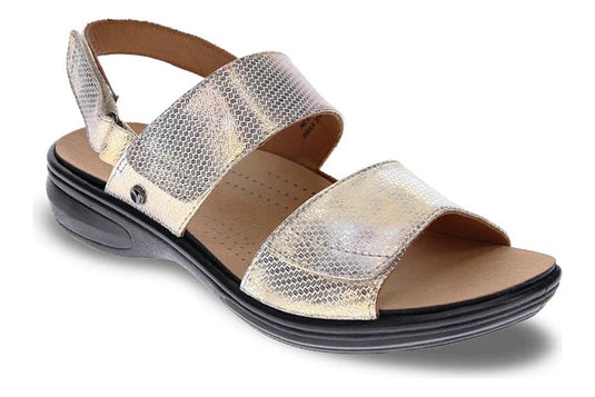 Revere Women's Como Back Strap Sandals Metallic Interest Revere Women's Como Back Strap Sandals Metallic Interest