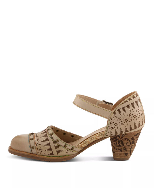 Spring Step L'Artiste Women's Niobella Mary Jane with Hand-Painted Leather Beige Spring Step L'Artiste Women's Niobella Mary Jane with Hand-Painted Leather Beige