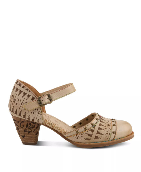 Spring Step L'Artiste Women's Niobella Mary Jane with Hand-Painted Leather Beige Spring Step L'Artiste Women's Niobella Mary Jane with Hand-Painted Leather Beige