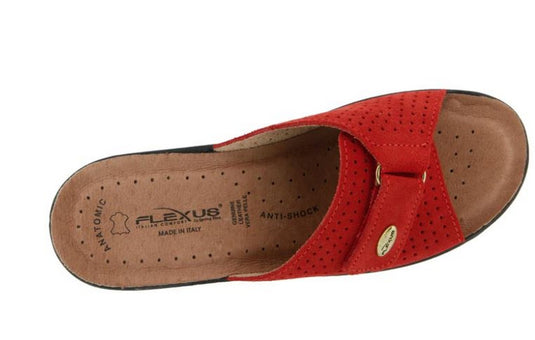 Spring Step Flexus Women's Kea Slide Sandals Red Suede Spring Step Flexus Women's Kea Slide Sandals Red Suede