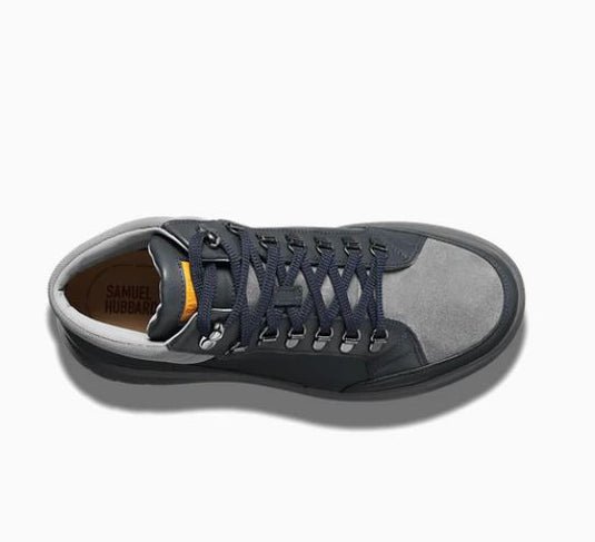 Samuel Hubbard Men's Performance Walker High Top Navy Leather with Gray Suede Samuel Hubbard Men's Performance Walker High Top Navy Leather with Gray Suede