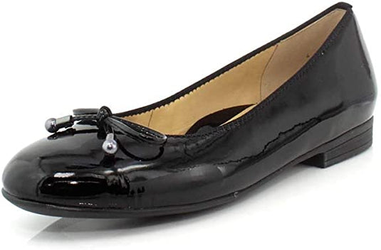 Ara Women's scout ballet flat Black patent