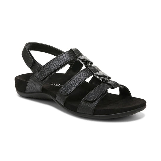 Vionic Women's Amber Sandals Black Crocodile Vionic Women's Amber Sandals Black Crocodile