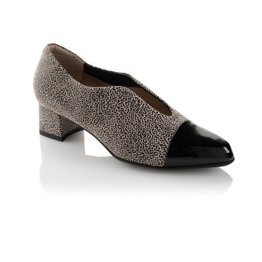 Beautifeel Women's Meryl Pump Fall Taupe Leo Matt Print Suede/Patent Beautifeel Women's Meryl Pump Fall Taupe Leo Matt Print Suede/Patent
