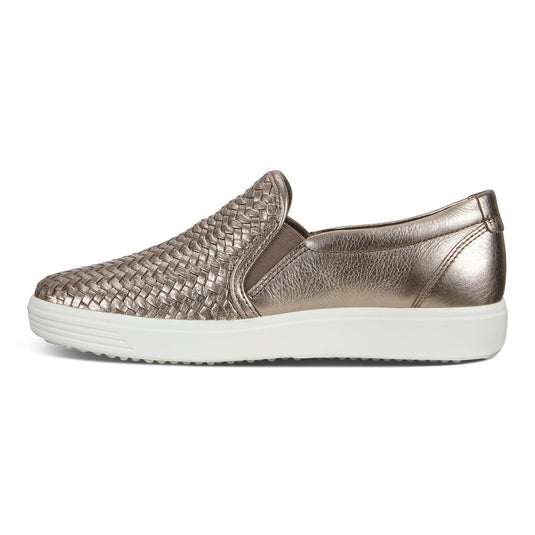 Ecco Women's Soft 7 Slip On 2.0 Stone Metallic Ecco Women's Soft 7 Slip On 2.0 Stone Metallic