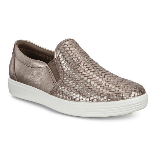 Ecco Women's Soft 7 Slip On 2.0 Stone Metallic Ecco Women's Soft 7 Slip On 2.0 Stone Metallic