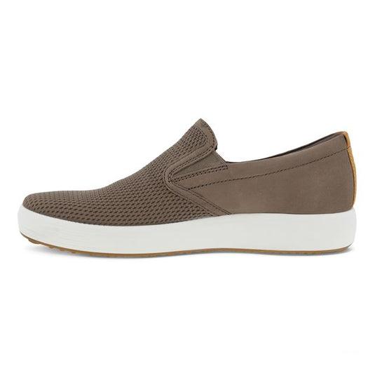 Ecco Men's SOFT 7 SLIP ON Leather Sneakers Taupe