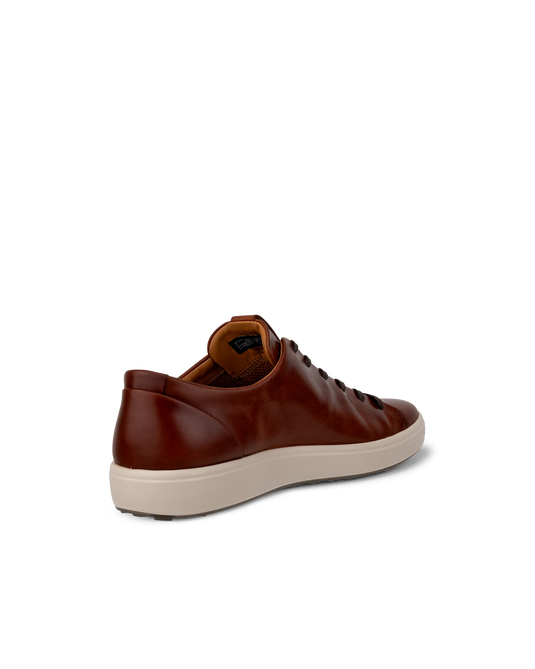 Ecco Men's Soft 7  Lace Sneaker Cognac Leather Ecco Men's Soft 7  Lace Sneaker Cognac Leather