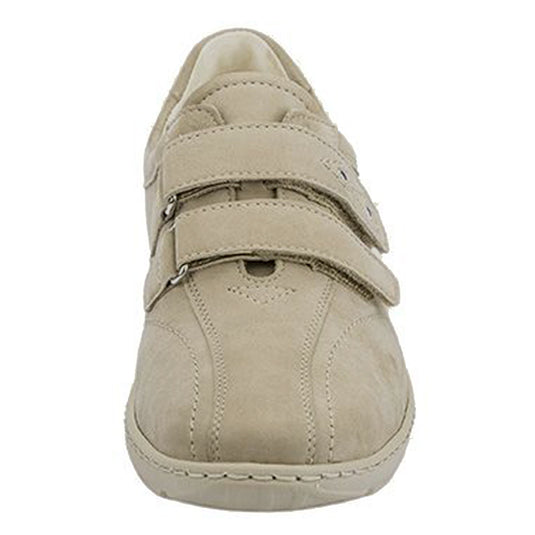 Women's Waldlaufer Henni Beige Leather Nubuck Velcro Shoes