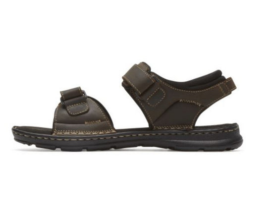 Rockport Men's Darwyn Quarter- Strap Sandal Brown Leather Rockport Men's Darwyn Quarter- Strap Sandal Brown Leather