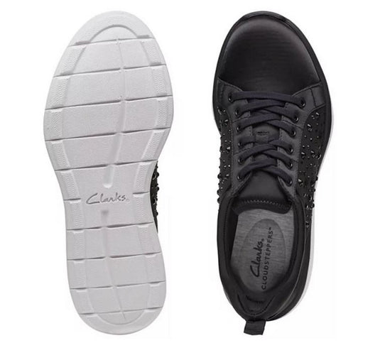 Clarks Women's Ezera Ave Sneaker Black Clarks Women's Ezera Ave Sneaker Black