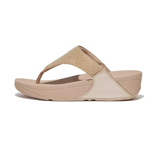 Fitflop Women's Lulu Shimmerlux Flip Flop Latte Beige Fitflop Women's Lulu Shimmerlux Flip Flop Latte Beige
