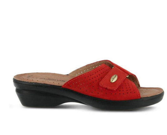 Spring Step Flexus Women's Kea Slide Sandals Red Suede Spring Step Flexus Women's Kea Slide Sandals Red Suede