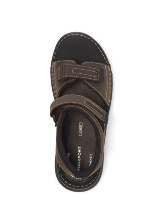 Rockport Men's Darwyn Quarter- Strap Sandal Brown Leather Rockport Men's Darwyn Quarter- Strap Sandal Brown Leather