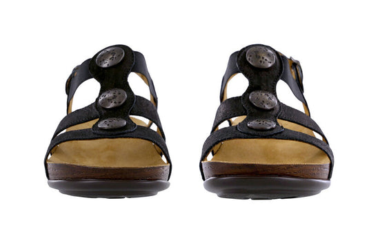 SAS Women's Clover T-Strap Sandal Space Nero SAS Women's Clover T-Strap Sandal Space Nero