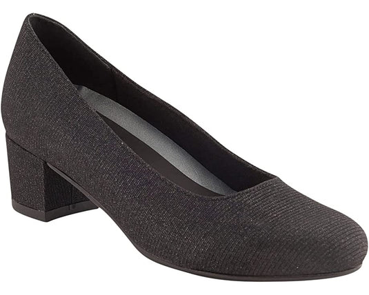 David Tate Women's Suave Pump Black Metallic Fabric David Tate Women's Suave Pump Black Metallic Fabric