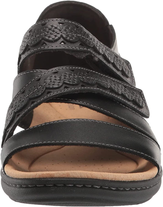 Clarks Women's Laurieannholly Sandals Black Leather Clarks Women's Laurieannholly Sandals Black Leather