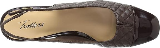 Trotters Women's Dea Slingback Sandals Brown Quilted Trotters Women's Dea Slingback Sandals Brown Quilted