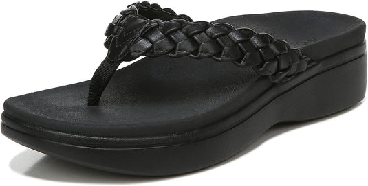 Vionic Kenji Women's Toe-post Platform Wedge Sandal Black Vionic Kenji Women's Toe-post Platform Wedge Sandal Black