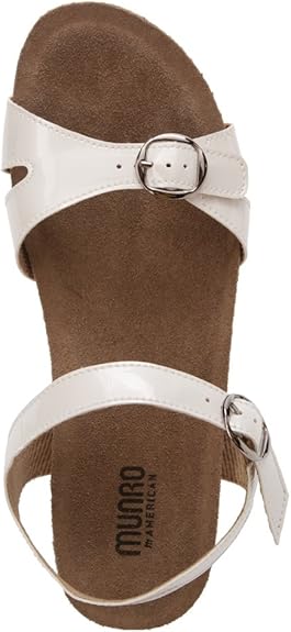 Munro Women's Donna Sandal White Patent Munro Women's Donna Sandal White Patent