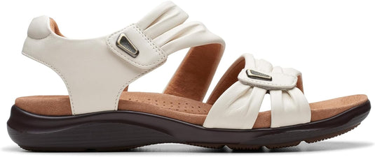Clarks Women's Kitly Ave Sandal Off White Leather Clarks Women's Kitly Ave Sandal Off White Leather