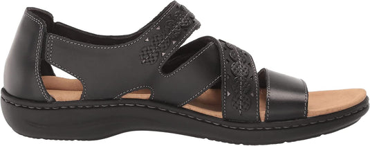 Clarks Women's Laurieannholly Sandals Black Leather Clarks Women's Laurieannholly Sandals Black Leather