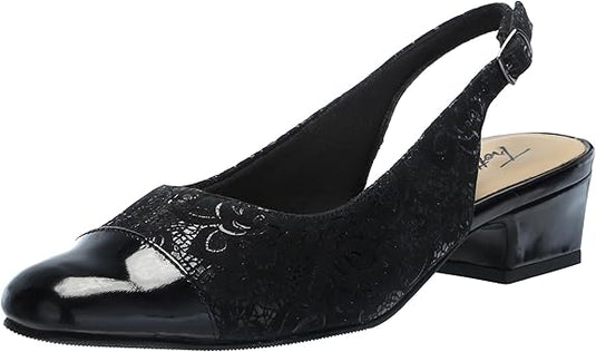 Trotters Women's Dea Slingback Sandals Black Floral