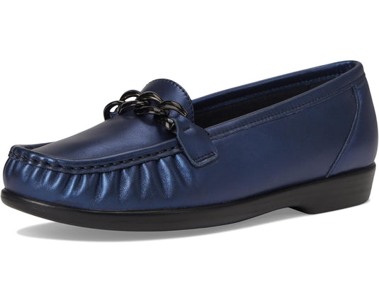 SAS Women's Metro Link Comfort Loafers Metallic Navy