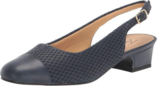 Trotters Women's Dea Slingback Sandals Navy Diamond